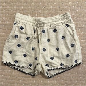 Crewcuts Cream and Blue embroidered Shorts